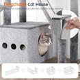 thumbnail image 2 of Double Litter Box Enclosure with  Tree, Modern All-in-One Furniture, 2 of 8