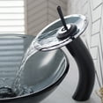 thumbnail image 3 of KRAUS Tall Waterfall Bathroom Faucet for Vessel Sink with Frosted Black Glass Disk, Oil Rubbed Bronze Finish, 3 of 10