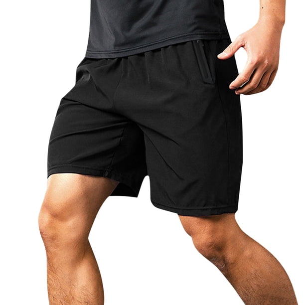 Pantalones cortos deportivos de verano para hombre, de secado rápido, con cordón, bolsillo con cremallera pegada, poliéster, ropa informal para exterior, 1 par.