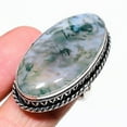 thumbnail image 2 of Natural Indian Moss Agate Gemstone 925 Sterling Silver Gift Ring Size 10, 2 of 2
