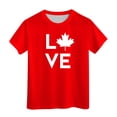 thumbnail image 1 of LUOGENLI Chemises Maxi pour Garçons Été Lin Fête du Canada Filles T-Shirt à Manches Courtes Été Col Rond T-Shirt Coupe Décontractée Chemises Basiques Chemises pour Garçons Rouge Taille 4-5 Ans, 1 of 1