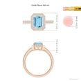 thumbnail image 4 of Angara Natural 1.35 Ct. Aquamarine with Diamond Halo Ring in 14K Rose Gold for Women (Ring Size: 3), 4 of 9