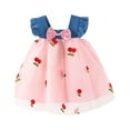 thumbnail image 2 of Wavsuf Children Girls Summer Dress Bow Pink Children's Clothing Size 18-24 Months, 2 of 9