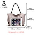 thumbnail image 5 of Bolso de mano elegante de piel de vaca de la marca FOXER para mujer, bolso de hombro para mujer, bolsos de mano de lujo de gran capacidad con cremallera y asa superior, 5 of 5