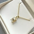 thumbnail image 3 of Solitaire Women's Pendant 3Ct Emerald Cut Diamond 1K Yellow Gold Plated 925 Silver Free Chain 18", 3 of 4