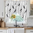 thumbnail image 6 of Black Branches Birds Swag Curtains for Kitchen/Bedroom/Living Room, Modern Abstract Forest Silhouettes Scalloped Curtains 63 Inch Long, Window Swag Topper Curtains Valances 2 Panels Set 36"x63", 6 of 8