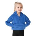 thumbnail image 3 of Girls Clothes Girls' Hoodies Sweatshirts with Pocket Fleece Warm Half Zipper Pullover Crop Top Long Sleeve Sweater for Teen Girls 6-12 Y, 3 of 7