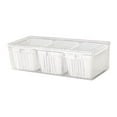 thumbnail image 5 of CoudarTitie Divided Serving Tray Refrigerator Organizer Bin with Lid, Food Storage Container White, 5 of 9