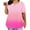 Pink, variant on Jalioing Plus Size Summer Shirts for Women Oversized Casual Fashion V Neck Short Sleeve Blouses Gradient Tops