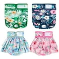 thumbnail image 3 of Wegreeco Reusable Washable Female Dog Cloth Diapers, Flower, Small, 4 Count, 3 of 7