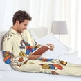 thumbnail image 6 of Naloa Autumn Gnomes1 Men’s Pajamas Set - Long Sleeve Button Down Sleep Shirt and Pajama Bottoms Sleepwear Set-Small, 6 of 7