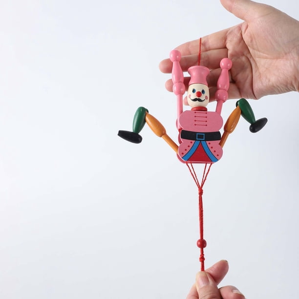 Pack De 4 Marionetas De Madera De Navidad – Muñecos Colgantes De 18 Cm, Decoración Y Juguete De Manos Móviles