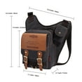 thumbnail image 2 of Bolso bandolera de hombro de lona vintage para hombre KAUKKO patchwork de cuero SG255-Black, 2 of 5