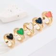 thumbnail image 4 of Elegant Adjustable Rings Opening Heart Shape Geometric Alloy Texture Suitable for Various Occasion, 4 of 13