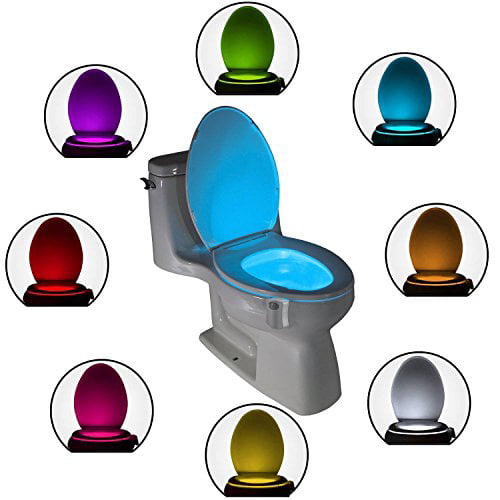 16-Color Motion Activated Toilet Night Light Novelty Cool Bathroom Gadget LED 