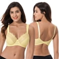 thumbnail image 5 of Curve Muse Plus Size Unline Minimizer Underwire Bra with Embroidery Lace-3Pack-YELLOW,Hunter Green,Light BLUE-48DD, 5 of 7