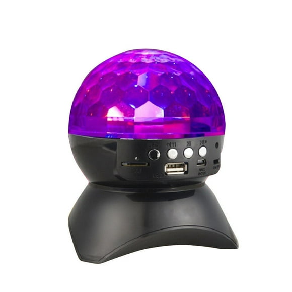EeaseMX Mini altavoz LED inalámbrico de colores giratorio para escenario, cuadrado, para baile, discoteca, fiesta, con luz LED, FM, USB, estéreo, inalámbrico, para DJ (negro)