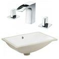thumbnail image 1 of 20.75-in. W CSA Rectangle Bathroom Undermount Sink Set In White - Chrome Hardware AI-23100, 1 of 7