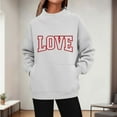 thumbnail image 4 of Yievot Valentines Sweatshirts for Women Oversized Casual Mock Neck Pullover Sweatshirts Long Sleeve Holiday Vacation Graphic Tops, 4 of 5
