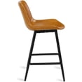 thumbnail image 3 of Dycanpo 24” Counter Height Bar Stools Set of 2, Modern Faux Leather, for Home Kitchen,Whiskey Brown, 3 of 9
