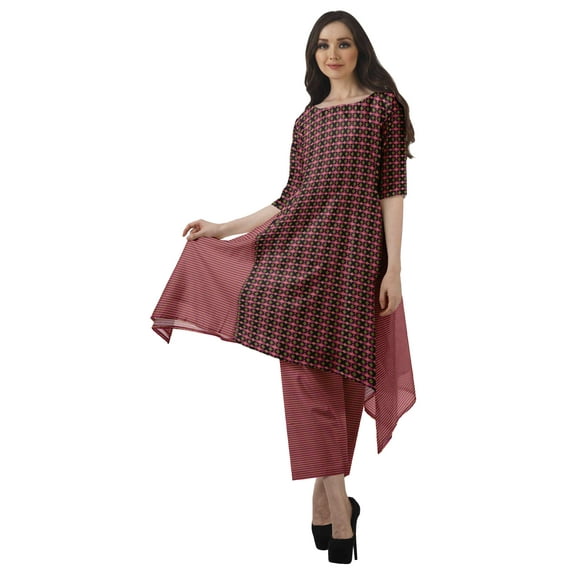 Moomaya Designer Kurta Kurti 3/4 Sleeves Printed WoMen's Indian Tunic Pant Set