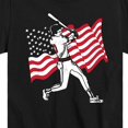 thumbnail image 3 of Instant Message - Baseball Player American Flag - Toddler & Youth Short Sleeve  T-Shirt, 3 of 6