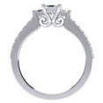 thumbnail image 4 of Dazzlingrock Collection 0.85 Carat (ctw) 14K Princess & Round Cut Diamond Bridal 3 Stone Engagement Ring, White Gold, Size 9, 4 of 4