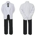 thumbnail image 2 of 5-7pc Formal Black White Suit Set Dark Gray Bow Long Tie Vest Boy Baby Sm-20 Teen, 2 of 3