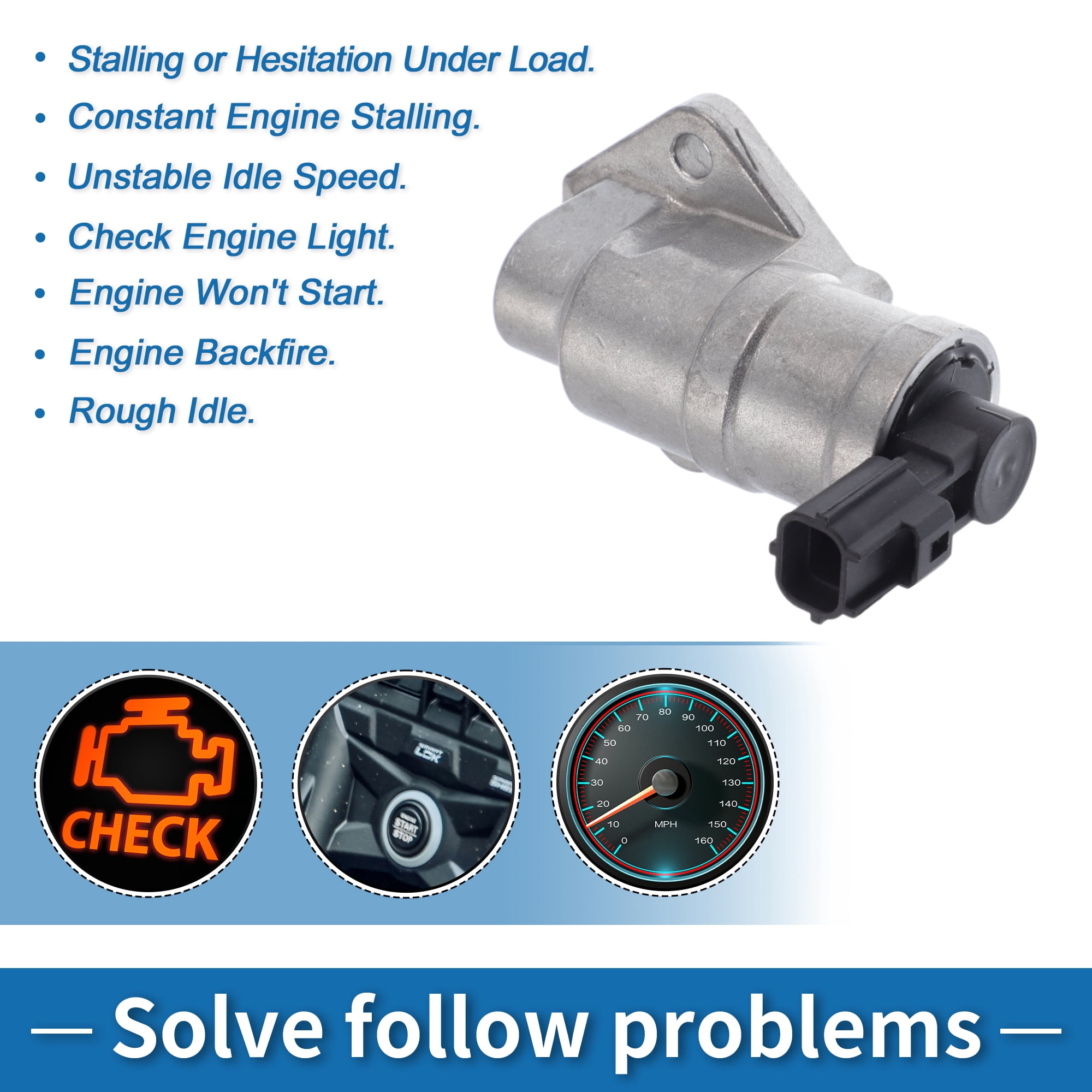 Unique Bargains Car Idle Air Control Valve for Ford Focus 2003-2007 Replace No.LF0120660 IACV Idle Motor Idle Air Control Valve for Stable Engine Operation