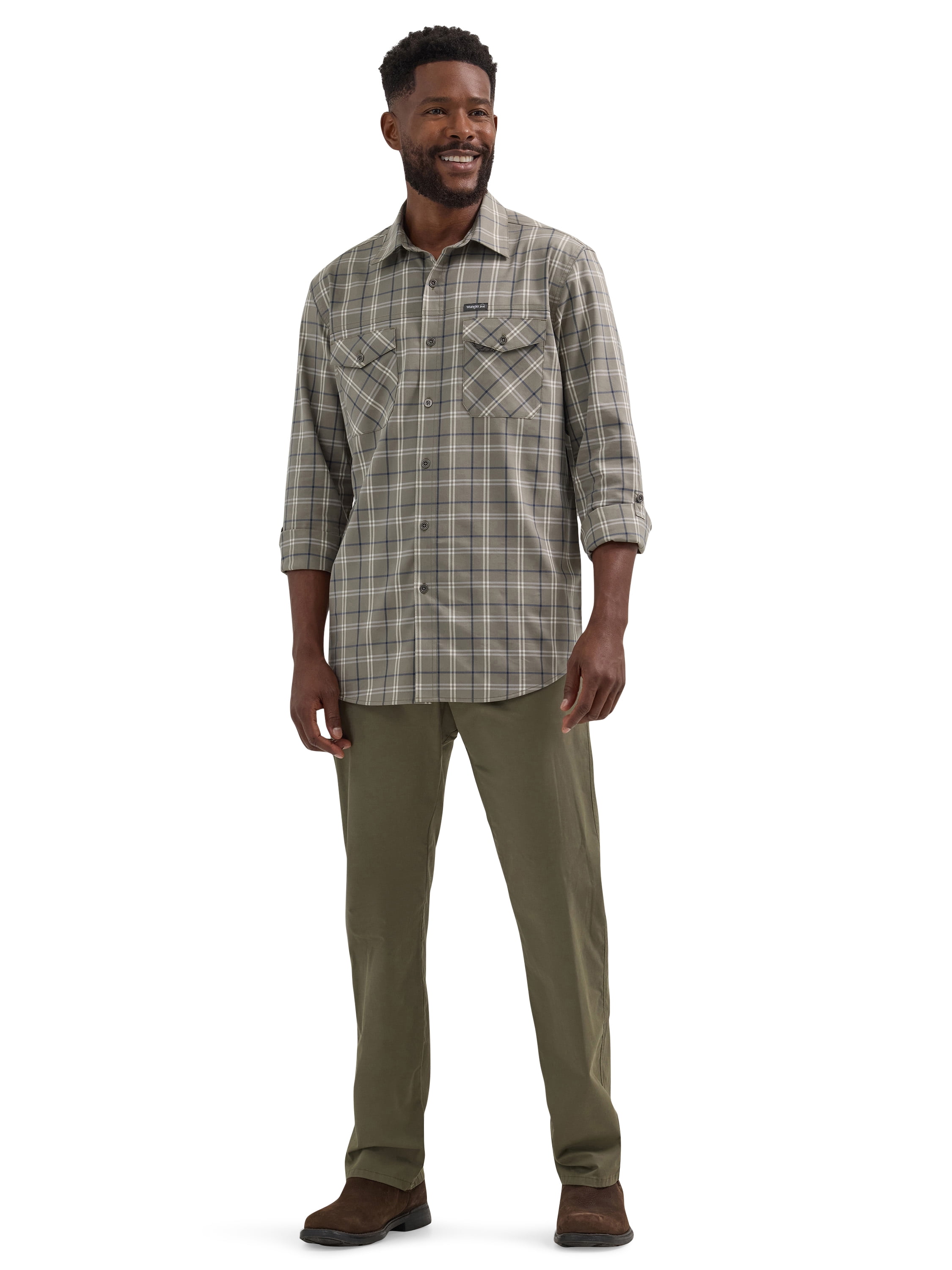Wrangler® Men's Outdoor Long Sleeve Shirt with UPF 30+ Protection, Sizes S-5XL