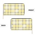 thumbnail image 4 of Leather Wallet 8 X 4.3 In Comfortable Light Waterproof And Durable Zipper Design Easy To Carry Lightyellow Checked Hand-Drawn Sketch_1, 4 of 8