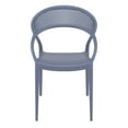 thumbnail image 3 of Luxury Commercial Living 32.25" Gray Mesh Outdoor Patio Round Dining Chair, 3 of 8