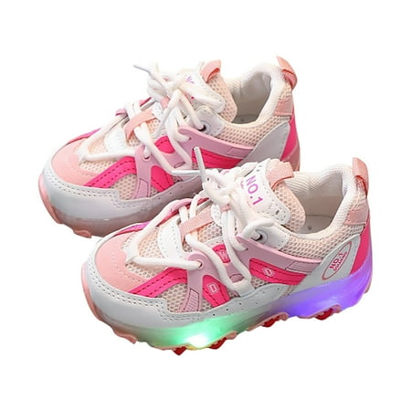 

Toddler Boys Girls Light Up Shoes Lightweight Breathable Anti-Slip Led Flashing Sport Sneakers for Toddler/Little Kids