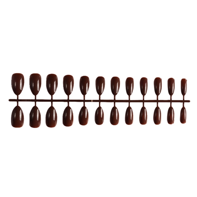Minnieouse 24 piezas de uñas postizas para mujer, bricolaje, herramientas de decoración de manicura falsa, accesorio de decoración de moda, puntas de Juegos de manicura Marrón Minnieouse CE011429-23
