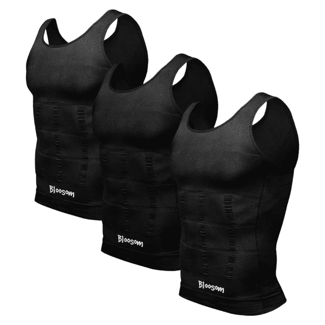 Kit 3pzs Playeras Bloosom Faja Para Hombre Talla M Negro