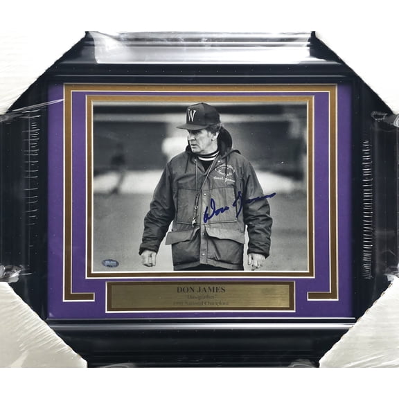 Don James Autographed Framed 8x10 Photo Washington Huskies MCS Holo #88810