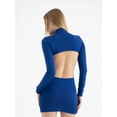 thumbnail image 2 of Crew Neck Back Cut Out Long Sleeve Mini Dress, 2 of 3