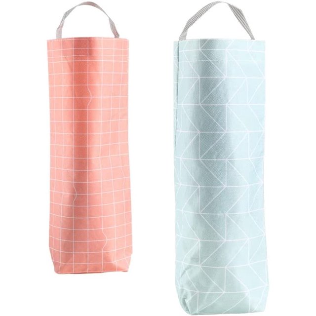 Soporte para bolsas de plástico, 2 unidades, soporte para bolsas de comestibles para dispensador de bolsas de plástico, organizador de bolsas de basura plegable para colgar, lavandería oso de fresa Juguete