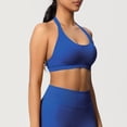 thumbnail image 6 of Neewe Women's Seamless Sports Bra Knitted Yoga Suit Gathering Breathable Workout Gym Tank Top for Women-Blue L, 6 of 9