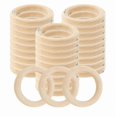 thumbnail image 1 of Natural Wood Rings Set of 30 - 60mm Unfinished Circles for DIY Crafting & Macrame Projects, 1 of 5