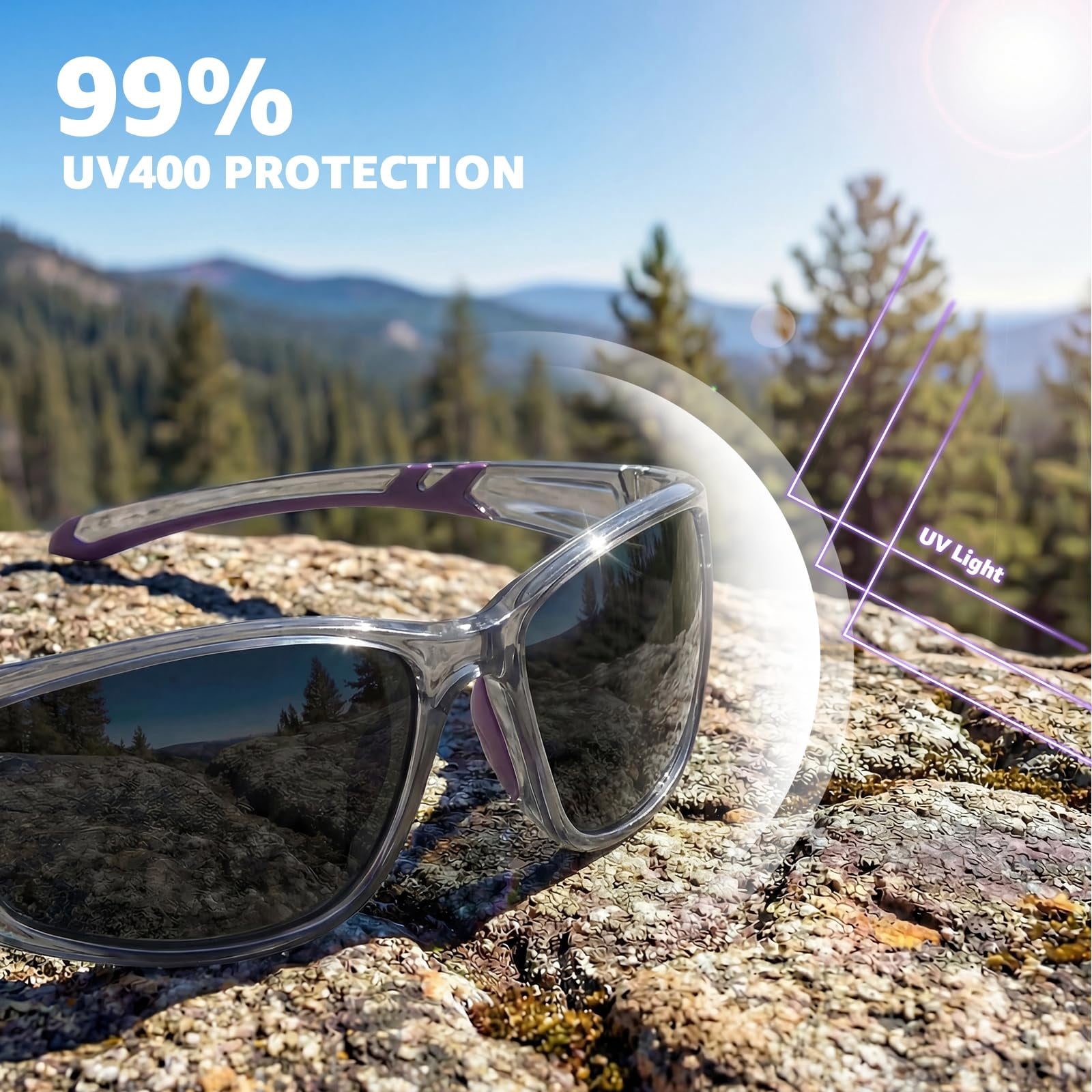 Myiaur Polarized Running Sunglasses for Men Women, UV400 Photochromic Sun Glasses Ideal for Sports Driving Cycling Fishing