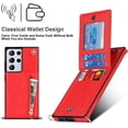 thumbnail image 5 of Crossbody Case for Samsung Galaxy S21 Ultra 5G Case with Card Holder,Galaxy S21 Ultra Wallet Case for Women Girl PU Leather Lanyard Strap Magnetic Clasp Kickstand ID Credit Card 6.8",Red, 5 of 17