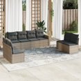 thumbnail image 1 of vidaXL 8 Piece Garden Sofa Set with Cushions Grey Poly Rattan, 1 of 5