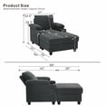 thumbnail image 5 of Timbernest Accent Chair with Storage Ottoman, Convertible Chaise Lounge Sleeper Sofa with Cup Holders, USB-C Ports and Side Pockets, Dark Gray, 5 of 8