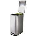 thumbnail image 3 of Step N’ Sort Slim Dual Trash & Recycling Bin – 43L (2 x 21.5L), Space-Saving Kitchen Garbage Can with Removable Bins, Soft-Close Lid & Foot Pedal, Modern Narrow Design, 3 of 12