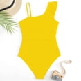 thumbnail image 4 of REDARER Girls One-Shoulder Ruffle One-Piece Swimsuit UPF 50+,11-12 Years, 4 of 5