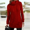 thumbnail image 2 of RYRJJ Women Trendy Casual Turtleneck Sweater Long Sleeve Slouchy Cable Knit Tunic Sweaters Lightweight Pullover Jumper Tops with Pockets(Red,XL), 2 of 5