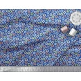 thumbnail image 3 of Soimoi Blue Cotton Jersey Fabric Square Geometric Print Fabric by the Yard 58 Inch Wide, 3 of 3