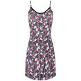 thumbnail image 4 of SofiePJ, Women's, Printed Chemise and Robe 2 Piece Sleep Set, Black Hot Pink, S, 4 of 6