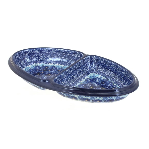 Blue Rose Polish Pottery Joanna Divided Dish